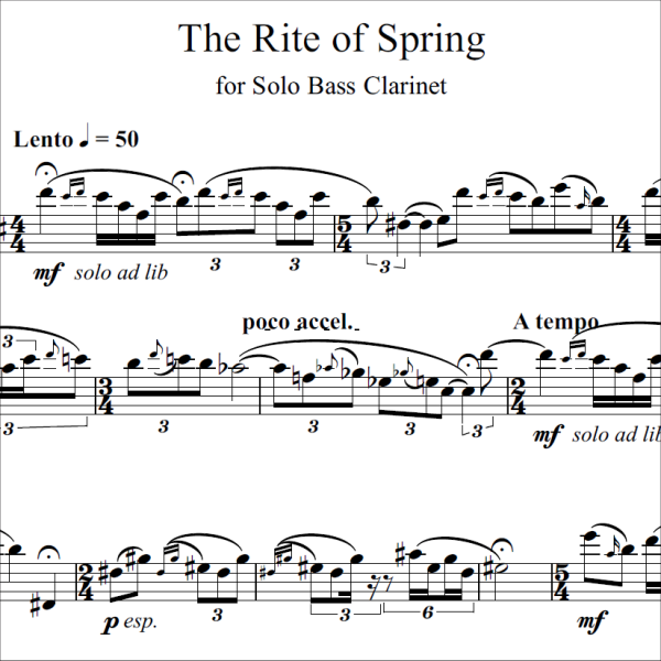 The Rite Of Spring For Solo Bass Clarinet Bassclarinet The Rite Of Spring For Solo Bass Clarinet Bassclarinet