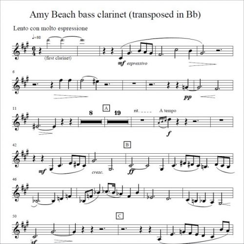 Amy Beach Gaelic Symphony Transposed Bass Part