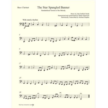 The Star Spangled Banner - part for Bass Clarinet