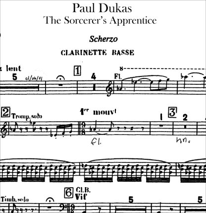 The Sorcerer's Apprentice – Annotated Bass Clarinet Part with Performance Notes by Michael Drapkin