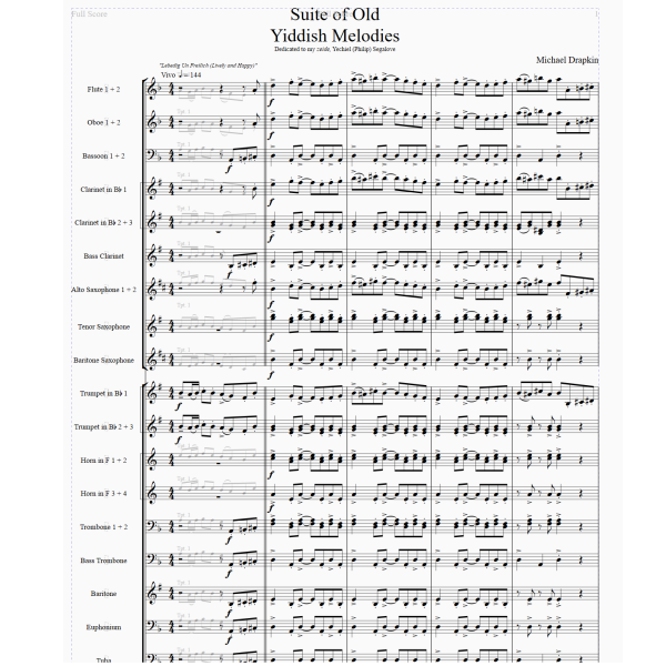 Suite of Old Yiddish Melodies for Concert Band - Image 2